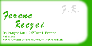 ferenc reczei business card